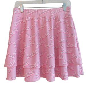 TRUE COLOURS Baddie Barbie Tiered Baby Pink Swim Rave Skirt - Size L